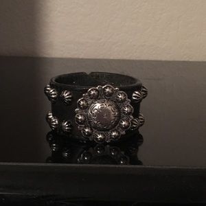 Leather concho cuff